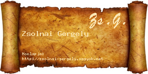 Zsolnai Gergely névjegykártya